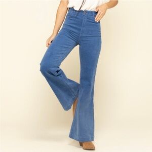 Rollas East Coast Flare Crop Corduroy Pants in Blue Size 26